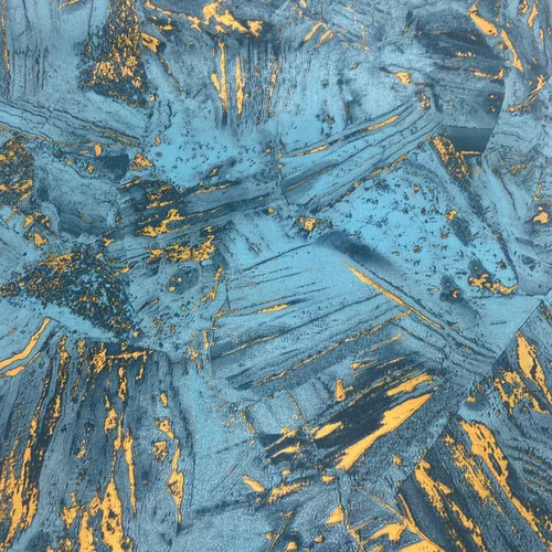 Tapeta s kovovou imitáciou modrozlaté